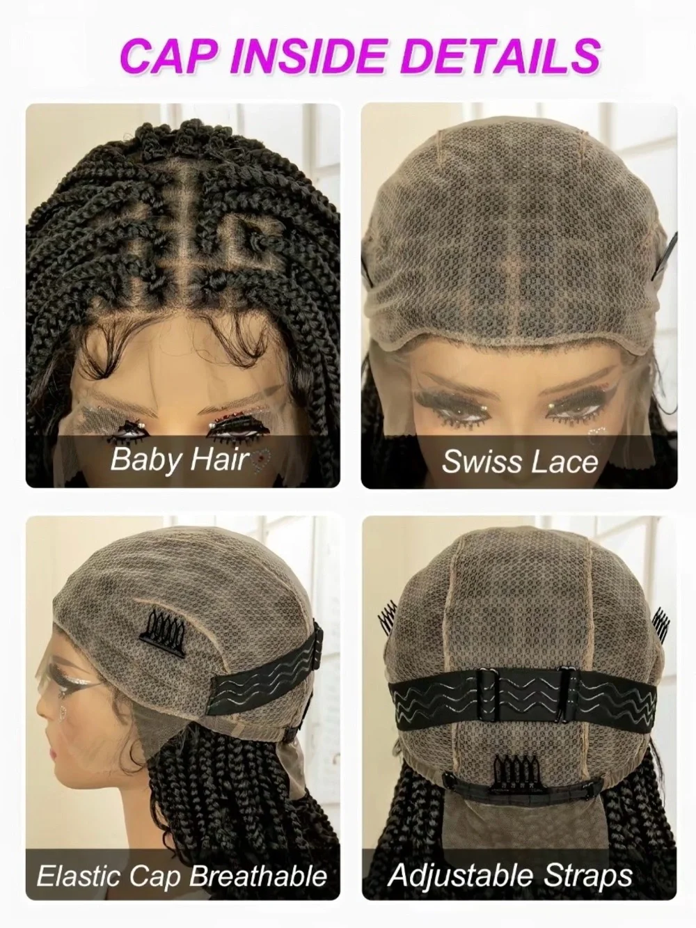 Black Braided Curly Lace Front Wig - Natural Black